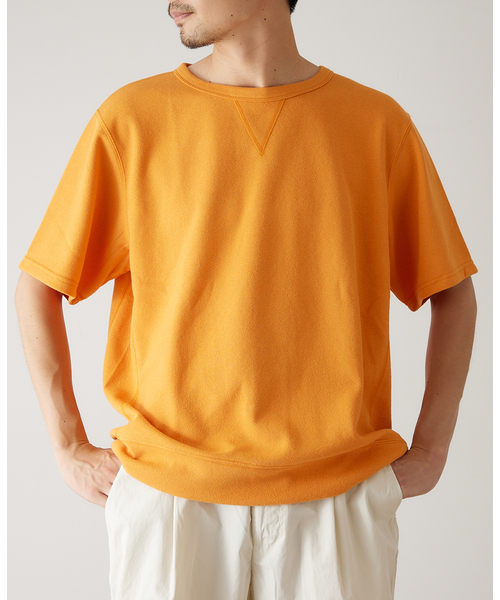 417 EDIFICE(フォーワンセブンエディフィス)の「ブークレーダンボールスウェットTシャツ(Tシャツ/カットソー・メンズ・ホワイト/チャコールグレー/ベージュ/オレンジ/グリーン・SMALL/MEDIUM/LARGE)」の5枚目の写真