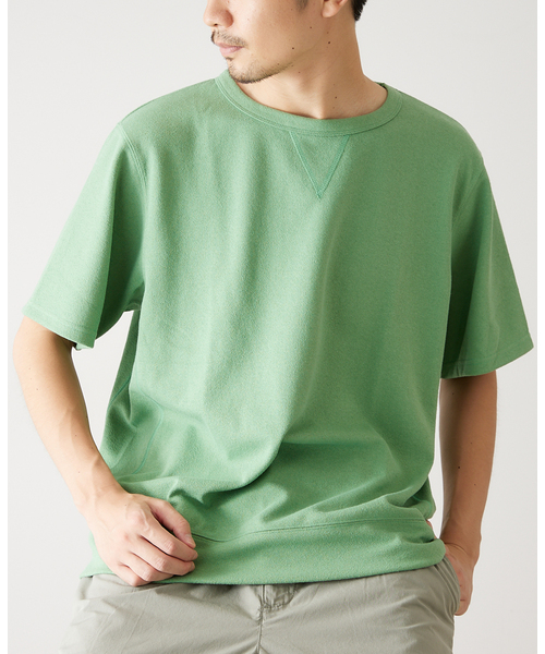 417 EDIFICE(フォーワンセブンエディフィス)の「ブークレーダンボールスウェットTシャツ(Tシャツ/カットソー・メンズ・ホワイト/チャコールグレー/ベージュ/オレンジ/グリーン・SMALL/MEDIUM/LARGE)」の4枚目の写真