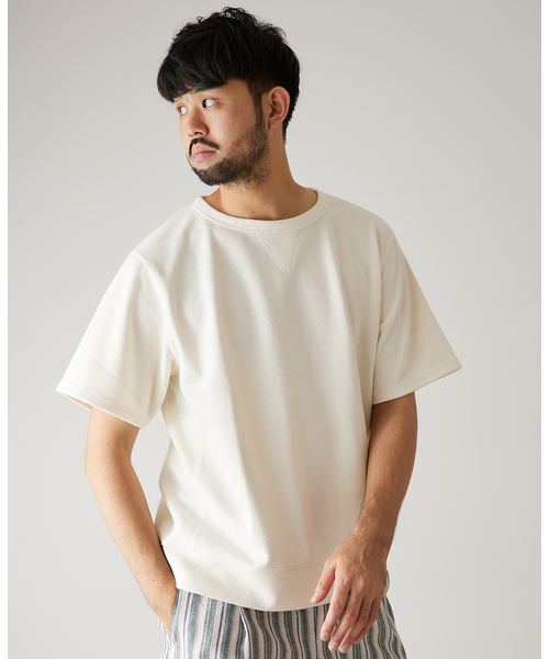 417 EDIFICE(フォーワンセブンエディフィス)の「ブークレーダンボールスウェットTシャツ(Tシャツ/カットソー・メンズ・ホワイト/チャコールグレー/ベージュ/オレンジ/グリーン・SMALL/MEDIUM/LARGE)」の12枚目の写真