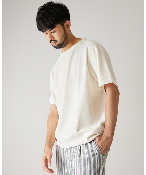 417 EDIFICE(フォーワンセブンエディフィス)の「ブークレーダンボールスウェットTシャツ(Tシャツ/カットソー・メンズ・ホワイト/チャコールグレー/ベージュ/オレンジ/グリーン・SMALL/MEDIUM/LARGE)」の13枚目の写真