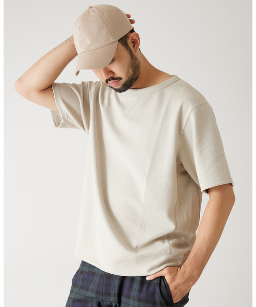 417 EDIFICE(フォーワンセブンエディフィス)の「ブークレーダンボールスウェットTシャツ(Tシャツ/カットソー・メンズ・ホワイト/チャコールグレー/ベージュ/オレンジ/グリーン・SMALL/MEDIUM/LARGE)」の16枚目の写真