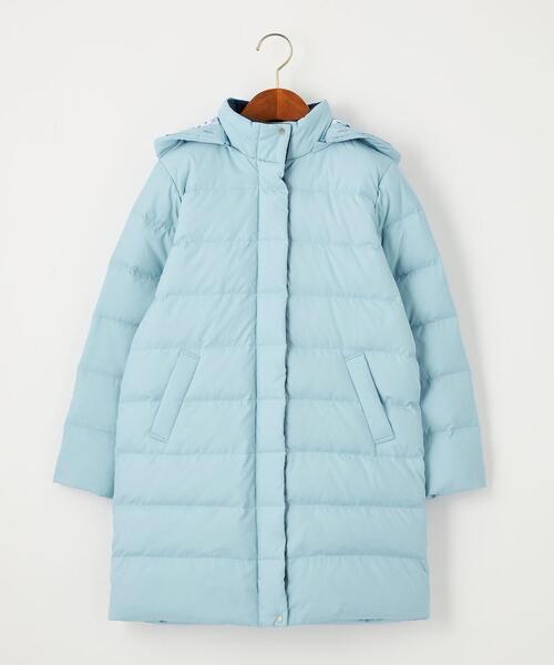 green label relaxing(グリーンレーベルリラクシング)の「TJ GIRLS ロング ダウンコート 140-160cm -撥水-(ダウンジャケット/コート・キッズ・ネイビー/ライトブルー・160cm/140cm/150cm)」の3枚目の写真