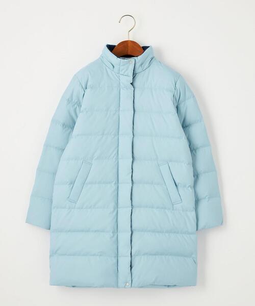 green label relaxing(グリーンレーベルリラクシング)の「TJ GIRLS ロング ダウンコート 140-160cm -撥水-(ダウンジャケット/コート・キッズ・ネイビー/ライトブルー・160cm/140cm/150cm)」の4枚目の写真