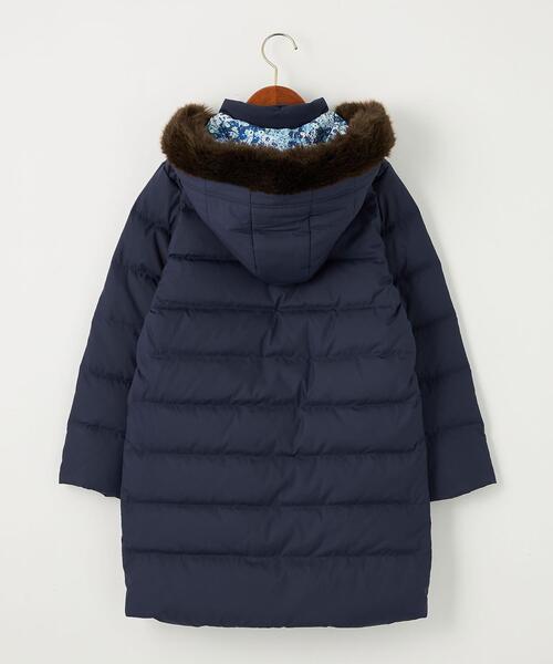 green label relaxing(グリーンレーベルリラクシング)の「TJ GIRLS ロング ダウンコート 140-160cm -撥水-(ダウンジャケット/コート・キッズ・ネイビー/ライトブルー・160cm/140cm/150cm)」の5枚目の写真