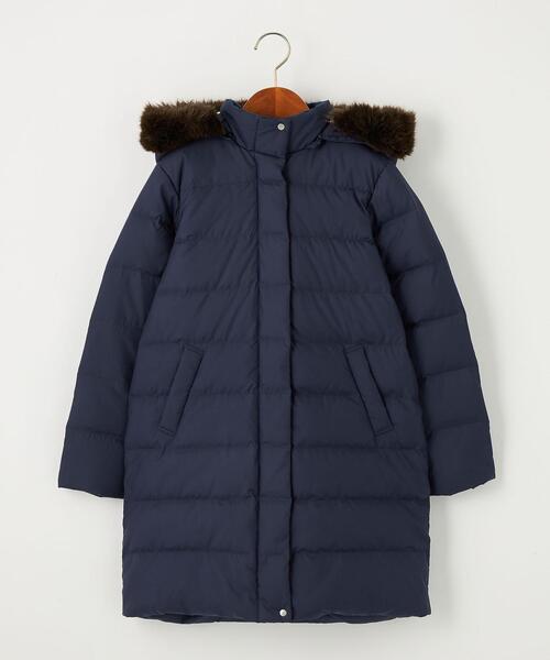 green label relaxing(グリーンレーベルリラクシング)の「TJ GIRLS ロング ダウンコート 140-160cm -撥水-(ダウンジャケット/コート・キッズ・ネイビー/ライトブルー・160cm/140cm/150cm)」の19枚目の写真