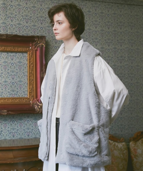 ln fortis(ロンフォルティス)の「ln fortis -ミドルレングスファーベスト(ベスト・メンズ・ブラウン/ブルー・FREE)」の2枚目の写真