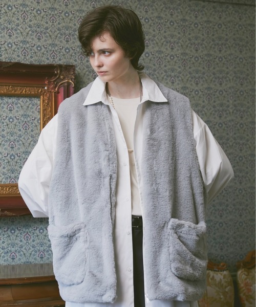 ln fortis(ロンフォルティス)の「ln fortis -ミドルレングスファーベスト(ベスト・メンズ・ブラウン/ブルー・FREE)」の5枚目の写真