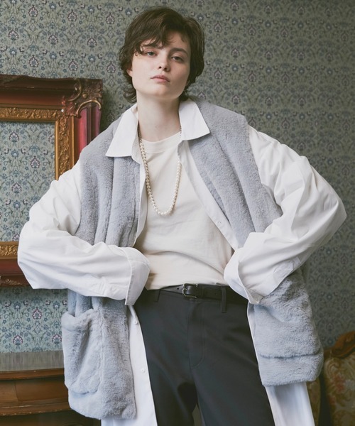 ln fortis(ロンフォルティス)の「ln fortis -ミドルレングスファーベスト(ベスト・メンズ・ブラウン/ブルー・FREE)」の6枚目の写真