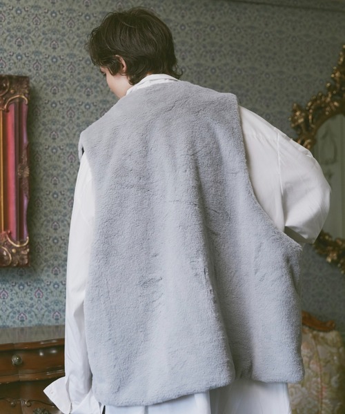 ln fortis(ロンフォルティス)の「ln fortis -ミドルレングスファーベスト(ベスト・メンズ・ブラウン/ブルー・FREE)」の8枚目の写真