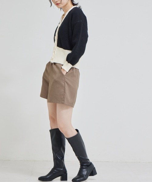 solleim(ソルレム)の「バイカラークロップドニットカーディガン(カーディガン/ボレロ・レディース・ブラック/グリーン・M)」の17枚目の写真