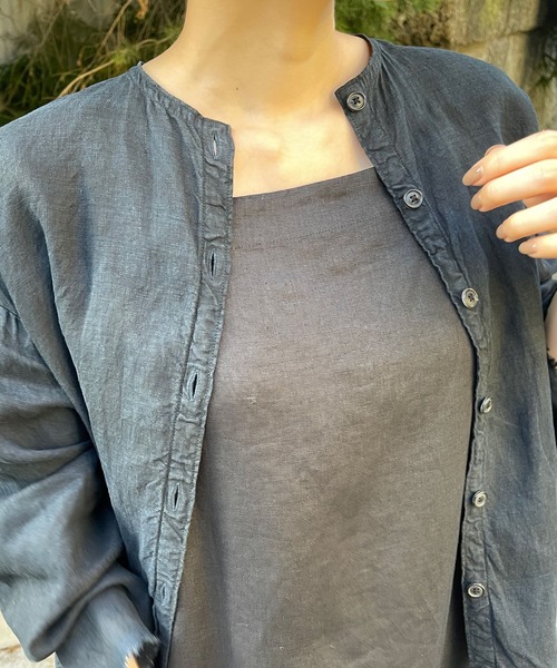 BEARDSLEY（ビアズリー）の「奄美泥藍染ブラウス（シャツ/ブラウス・レディース・インディゴブルー・FREE）」の7枚目の写真