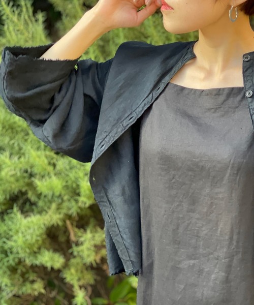 BEARDSLEY（ビアズリー）の「奄美泥藍染ブラウス（シャツ/ブラウス・レディース・インディゴブルー・FREE）」の8枚目の写真