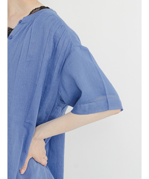 Samansa Mos2 blue（サマンサモスモスブルー）の「コットンボイルギャザーブラウス（シャツ/ブラウス・レディース・ブラック/カーキ/イエロー/ブルー・ﾌﾘ-）」の18枚目の写真