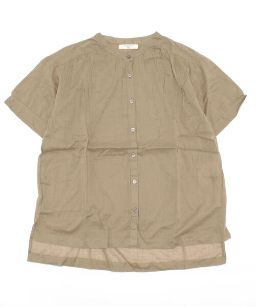 Samansa Mos2 blue（サマンサモスモスブルー）の「コットンボイルギャザーブラウス（シャツ/ブラウス・レディース・ブラック/カーキ/イエロー/ブルー・ﾌﾘ-）」の5枚目の写真