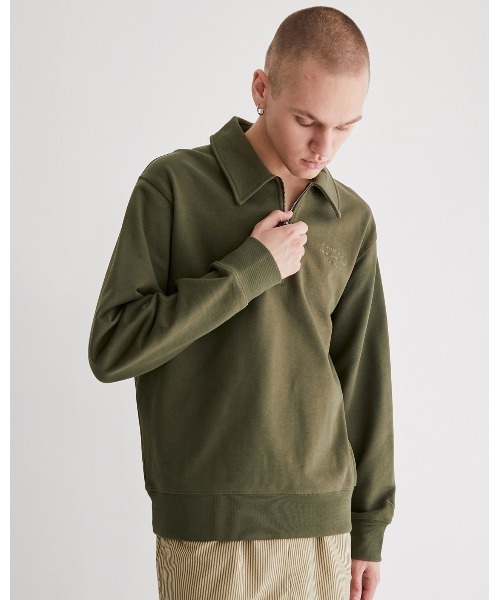 Saturdays NYC（サタデーズ ニューヨークシティ ）の「Mott Fundamental Quarter Zip（Tシャツ/カットソー・メンズ・ブラック/オリーブ・XL/L/S/M/X-SMALL/XXL）」の10枚目の写真