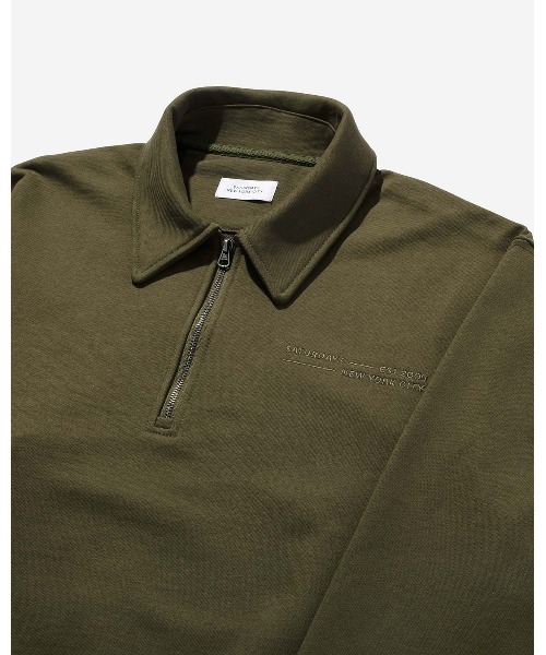 Saturdays NYC（サタデーズ ニューヨークシティ ）の「Mott Fundamental Quarter Zip（Tシャツ/カットソー・メンズ・ブラック/オリーブ・XL/L/S/M/X-SMALL/XXL）」の8枚目の写真