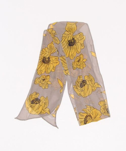 チャイハネ(チャイハネ)の「【チャイハネ】アイシュリボンスカーフ(ストール/ショール・レディース・ブラック/ブルー/ブラウン/グレー/カーキ/オレンジ/パープル/ワイン/イエロー・FREE)」の3枚目の写真