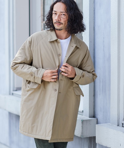CAMBIO(カンビオ)の「mj8781-Cotton Nylon Balmacaan Coat コート(ダウンジャケット/コート・メンズ・オリーブ/ベージュ/ブラック・M/L)」の2枚目の写真