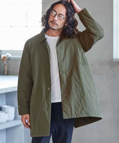 CAMBIO(カンビオ)の「mj8781-Cotton Nylon Balmacaan Coat コート(ダウンジャケット/コート・メンズ・オリーブ/ベージュ/ブラック・M/L)」の3枚目の写真