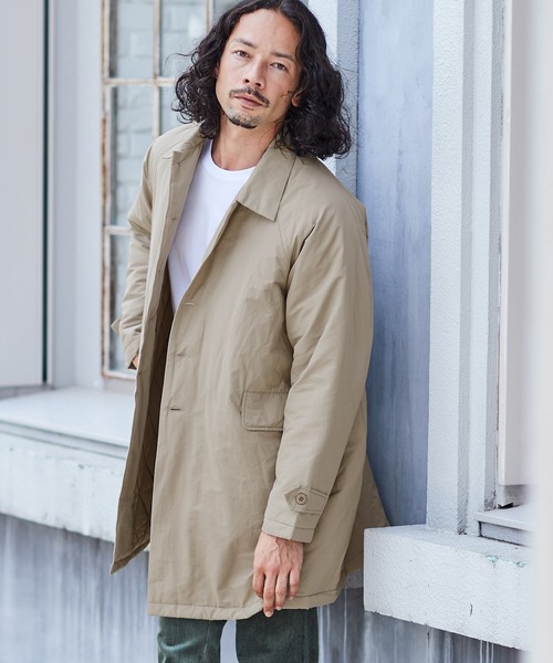 CAMBIO(カンビオ)の「mj8781-Cotton Nylon Balmacaan Coat コート(ダウンジャケット/コート・メンズ・オリーブ/ベージュ/ブラック・M/L)」の4枚目の写真