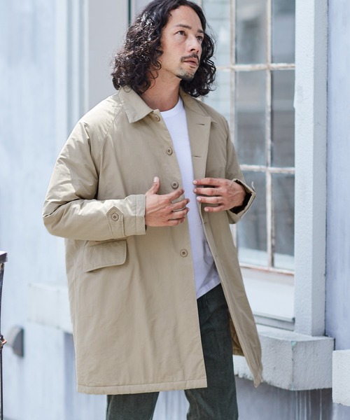 CAMBIO(カンビオ)の「mj8781-Cotton Nylon Balmacaan Coat コート(ダウンジャケット/コート・メンズ・オリーブ/ベージュ/ブラック・M/L)」の5枚目の写真