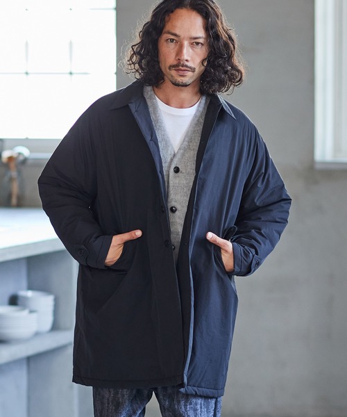 CAMBIO(カンビオ)の「mj8781-Cotton Nylon Balmacaan Coat コート(ダウンジャケット/コート・メンズ・オリーブ/ベージュ/ブラック・M/L)」の8枚目の写真