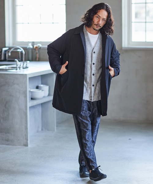 CAMBIO(カンビオ)の「mj8781-Cotton Nylon Balmacaan Coat コート(ダウンジャケット/コート・メンズ・オリーブ/ベージュ/ブラック・M/L)」の11枚目の写真