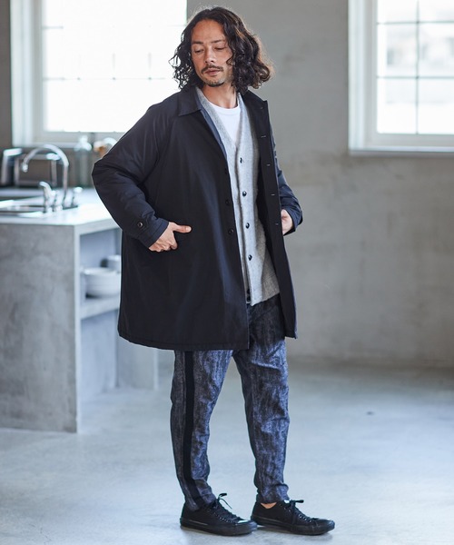 CAMBIO(カンビオ)の「mj8781-Cotton Nylon Balmacaan Coat コート(ダウンジャケット/コート・メンズ・オリーブ/ベージュ/ブラック・M/L)」の12枚目の写真