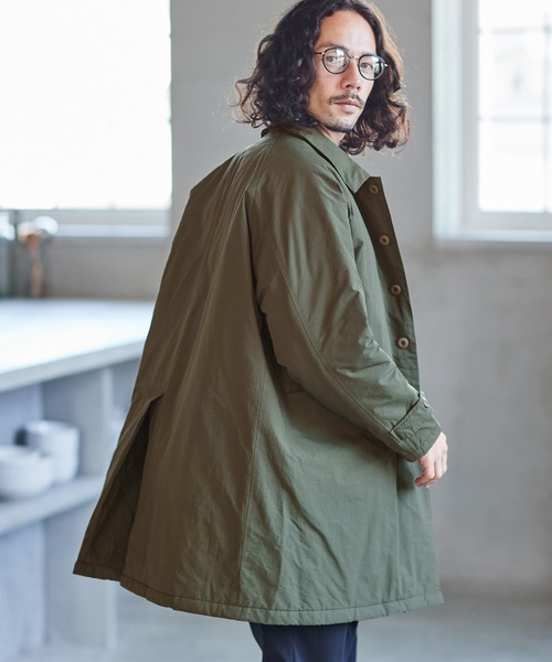CAMBIO(カンビオ)の「mj8781-Cotton Nylon Balmacaan Coat コート(ダウンジャケット/コート・メンズ・オリーブ/ベージュ/ブラック・M/L)」の14枚目の写真