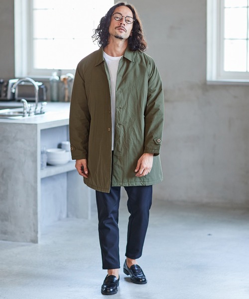 CAMBIO(カンビオ)の「mj8781-Cotton Nylon Balmacaan Coat コート(ダウンジャケット/コート・メンズ・オリーブ/ベージュ/ブラック・M/L)」の16枚目の写真