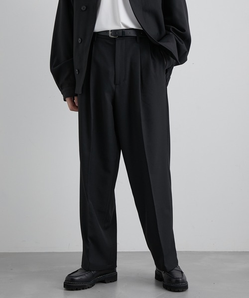 JUNRED(ジュンレッド)の「ウォームツイルタックワイドパンツ(スラックス・メンズ・ブラック/グリーン/ベージュ系その他・S/M/L)」の14枚目の写真