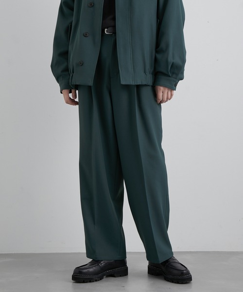 JUNRED(ジュンレッド)の「ウォームツイルタックワイドパンツ(スラックス・メンズ・ブラック/グリーン/ベージュ系その他・S/M/L)」の15枚目の写真