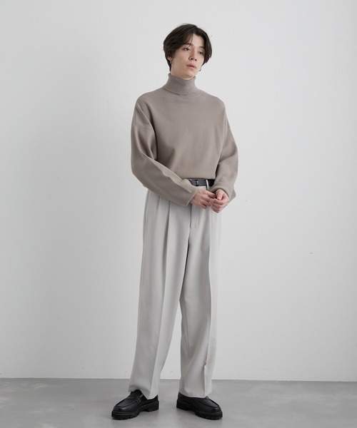 JUNRED(ジュンレッド)の「ウォームツイルタックワイドパンツ(スラックス・メンズ・ブラック/グリーン/ベージュ系その他・S/M/L)」の21枚目の写真