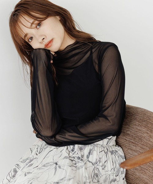 mysty woman（ミスティウーマン）の「クシュクシュスリーブシアープルオーバー（Tシャツ/カットソー・レディース・ホワイト/ブラック/モカ/グリーン/アイボリー・FREE）」の3枚目の写真