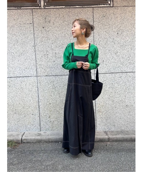 LAATO（ラート）の「APRON CAMI ONE PIECE（ワンピース・レディース・ブラック/キャメル・FREE）」の15枚目の写真