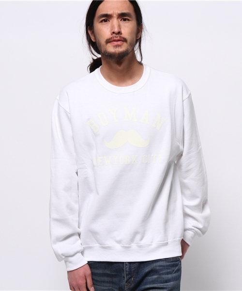 OUTLET（アウトレット）の「【WHO'S WHO gallery】BYクルーネック裏フリース（その他トップス・メンズ・グレー/ネイビー/ブラック/ホワイト・FREE/LARGE/MEDIUM）」の2枚目の写真