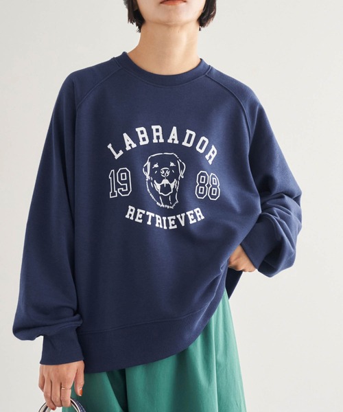 Labrador Retriever（ラブラドールリトリーバー）の「Labrador Retriever/ラブラドールレトリーバー  別注 スウェット カレッジロゴプルオーバー（スウェット・レディース・チャコール/ネイビー/オートミール/アイボリー・FREE）」の4枚目の写真