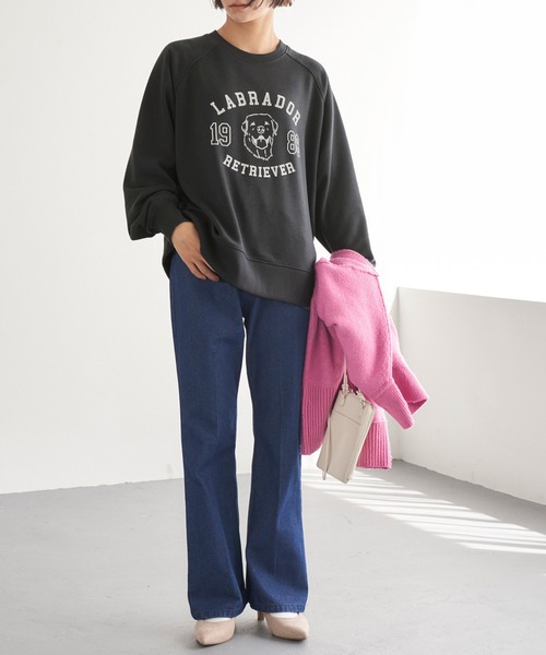 Labrador Retriever（ラブラドールリトリーバー）の「Labrador Retriever/ラブラドールレトリーバー  別注 スウェット カレッジロゴプルオーバー（スウェット・レディース・チャコール/ネイビー/オートミール/アイボリー・FREE）」の21枚目の写真