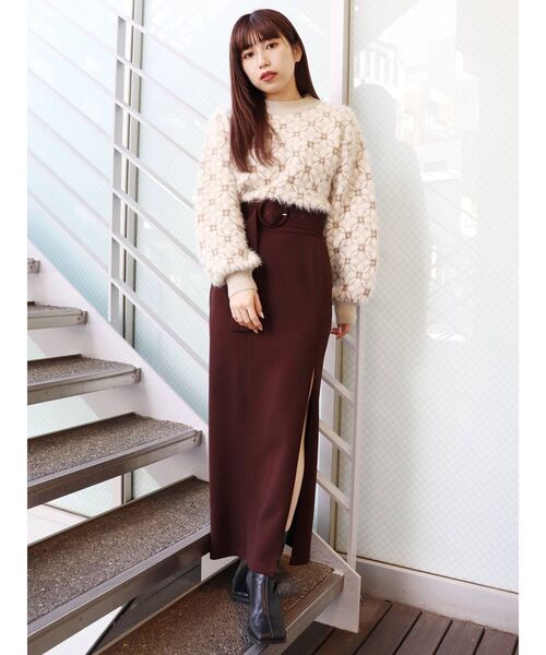 MURUA（ムルーア）の「レトロジオメニット（ニット/セーター・レディース・アイボリー/ブラック/パープル・FREE）」の18枚目の写真