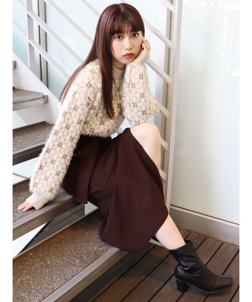 MURUA（ムルーア）の「レトロジオメニット（ニット/セーター・レディース・アイボリー/ブラック/パープル・FREE）」の20枚目の写真