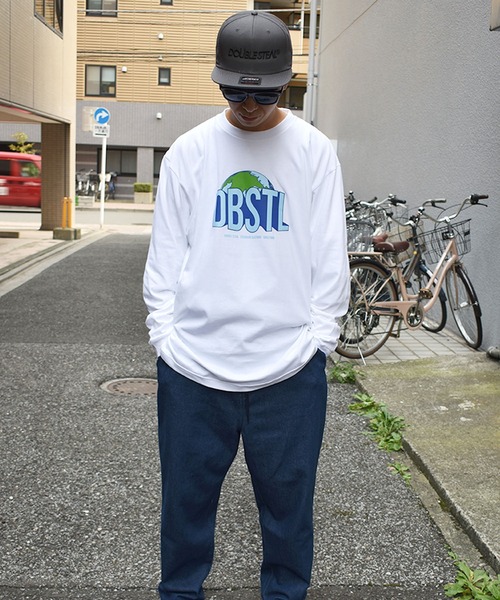 DOUBLE STEAL（ダブルスティール）の「DBSTL Earth Logo 長袖Tシャツ（Tシャツ/カットソー・メンズ・ホワイト/ブラック・MEDIUM/X-LARGE/LARGE）」の6枚目の写真