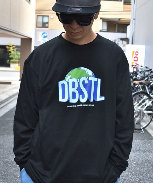 DOUBLE STEAL（ダブルスティール）の「DBSTL Earth Logo 長袖Tシャツ（Tシャツ/カットソー・メンズ・ホワイト/ブラック・MEDIUM/X-LARGE/LARGE）」の17枚目の写真