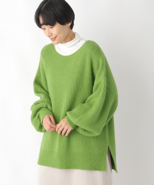 LEPSIM（レプシィム）の「メランジデザインニット　162457（ニット/セーター・レディース・グレー/ベージュ/グリーン/ライトグリーン/ライトピンク/ライトブルー・FREE）」の16枚目の写真