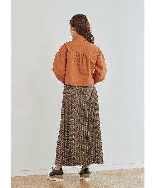 N WITH.(エヌウィズ)の「チェック柄プリーツマキシスカート(スカート・レディース・カーキブラウン/ブルー・MEDIUM)」の5枚目の写真