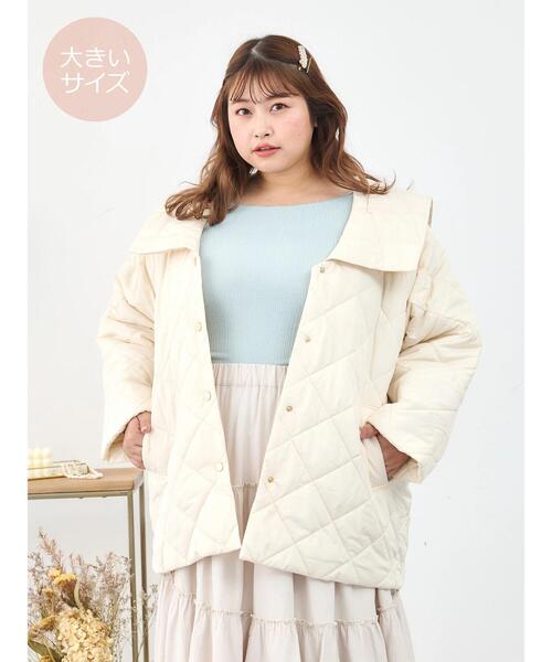 SLURR（スラ―）の「[大きいサイズ]ダイヤキルトブルゾン（その他アウター・レディース・ライトカーキ/アイボリー/ベージュ・L）」の13枚目の写真