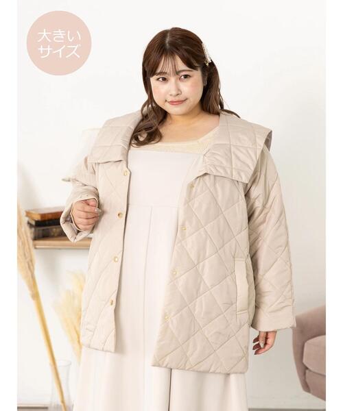 SLURR（スラ―）の「[大きいサイズ]ダイヤキルトブルゾン（その他アウター・レディース・ライトカーキ/アイボリー/ベージュ・L）」の14枚目の写真