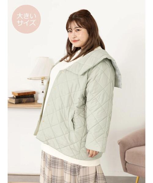 SLURR（スラ―）の「[大きいサイズ]ダイヤキルトブルゾン（その他アウター・レディース・ライトカーキ/アイボリー/ベージュ・L）」の15枚目の写真