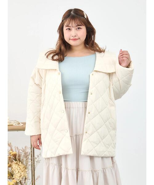 SLURR（スラ―）の「[大きいサイズ]ダイヤキルトブルゾン（その他アウター・レディース・ライトカーキ/アイボリー/ベージュ・L）」の16枚目の写真