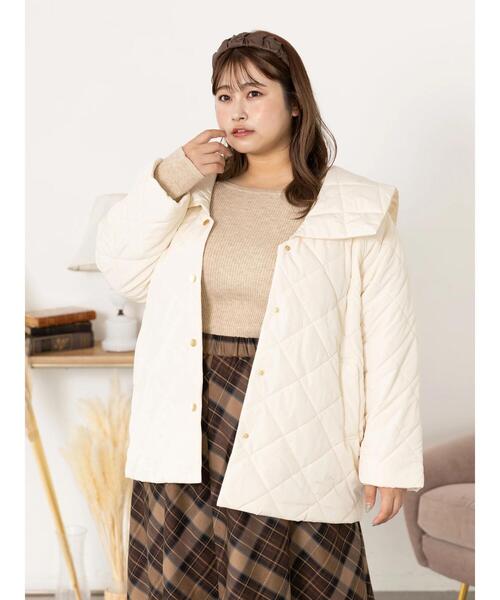 SLURR（スラ―）の「[大きいサイズ]ダイヤキルトブルゾン（その他アウター・レディース・ライトカーキ/アイボリー/ベージュ・L）」の18枚目の写真
