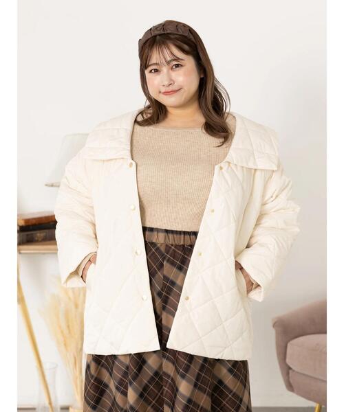 SLURR（スラ―）の「[大きいサイズ]ダイヤキルトブルゾン（その他アウター・レディース・ライトカーキ/アイボリー/ベージュ・L）」の20枚目の写真